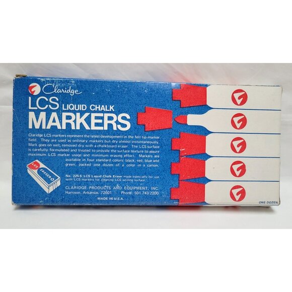 Vintage 2002 Claridge LCS Liquid Chalk Markers 12-Pack (One Dozen) 10 Blue 2 Red - Picture 9 of 10